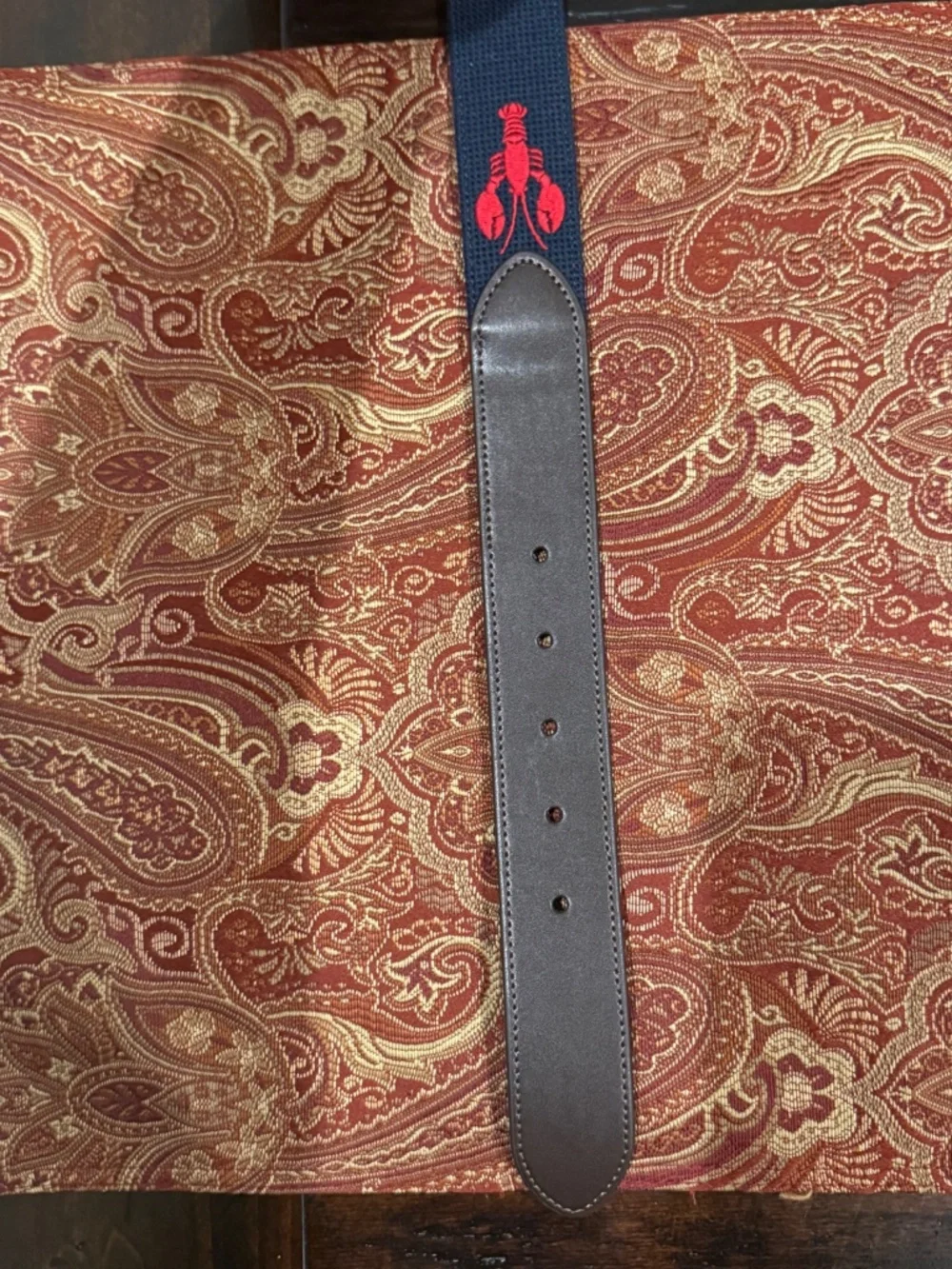 Penguin Men's Size 32 Navy/Red Lobster Belt MSRP $60